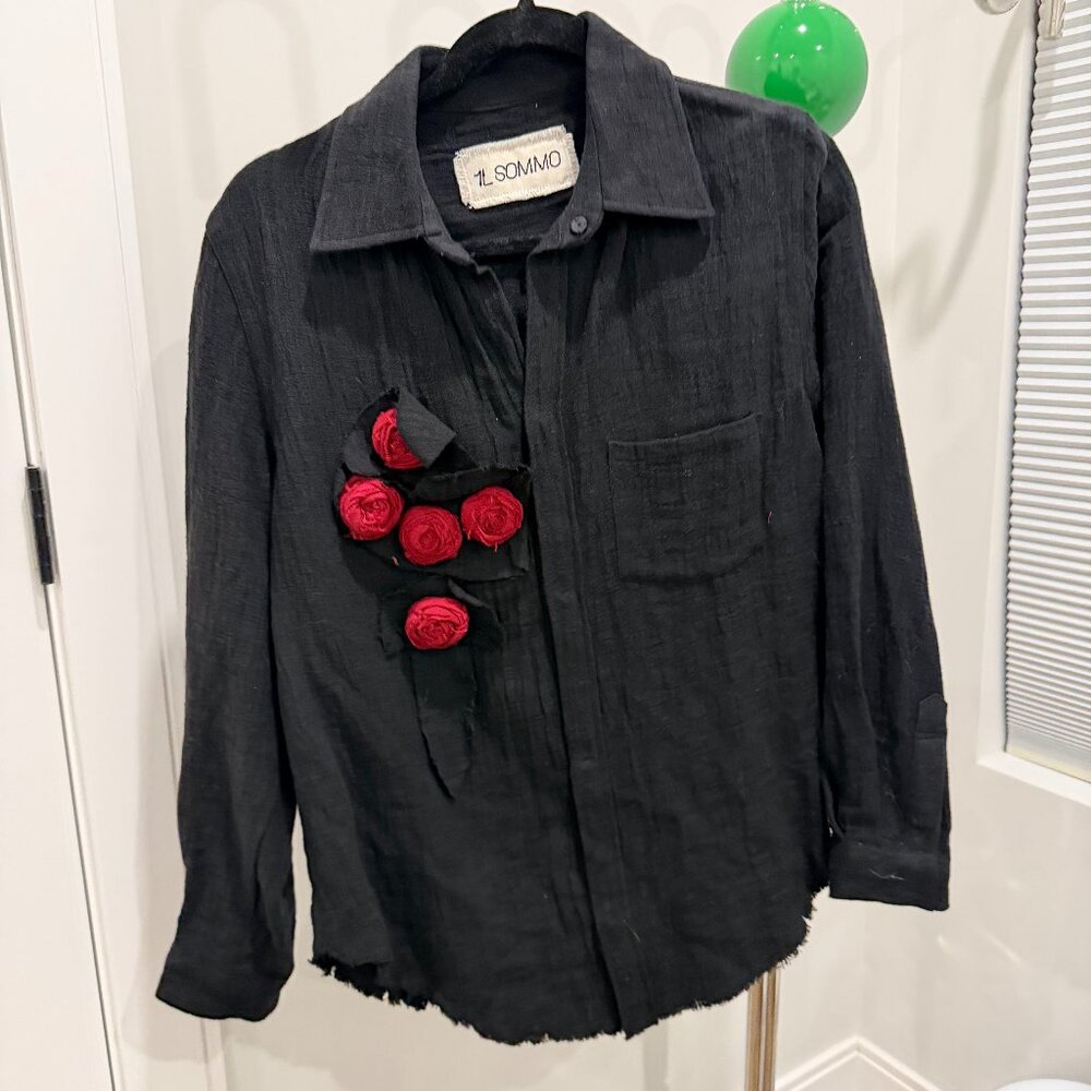 1L SOMMO Black Rose Shirt Size S
